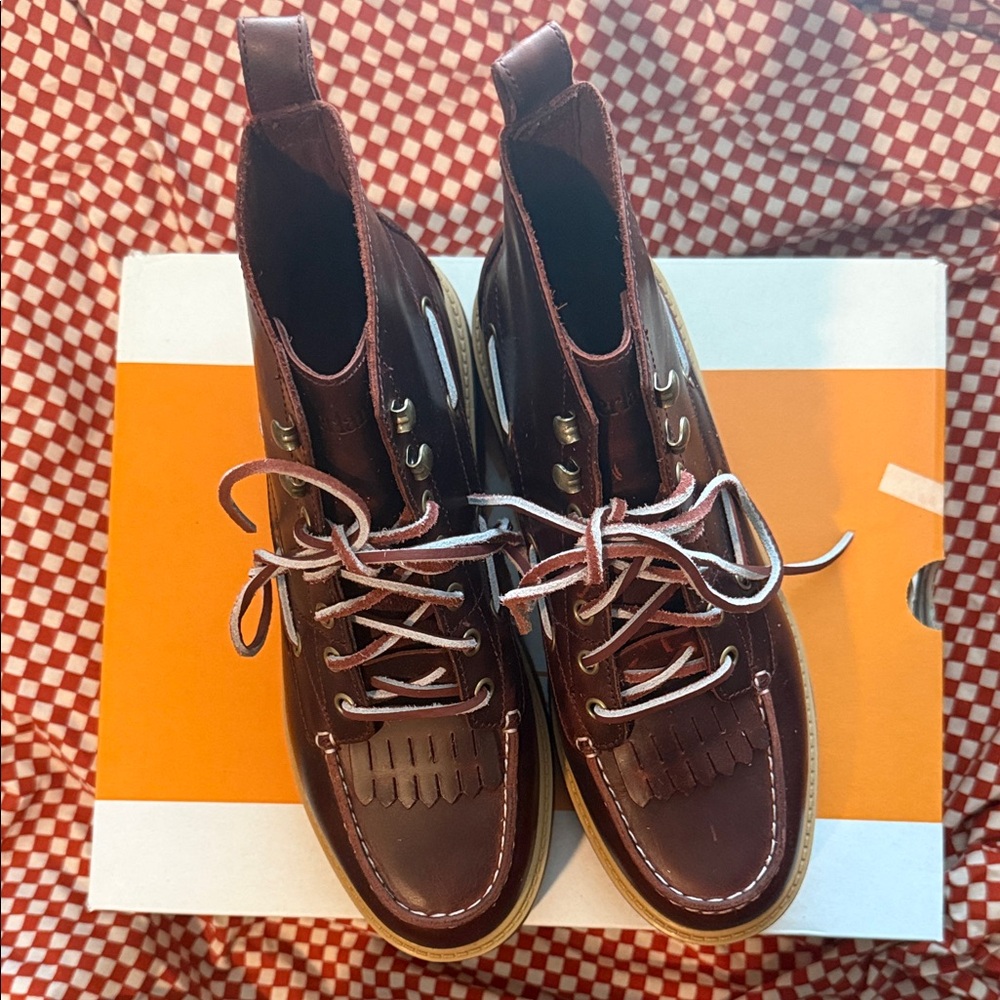 Timberland Burgundy Lace-Up Women's Boots